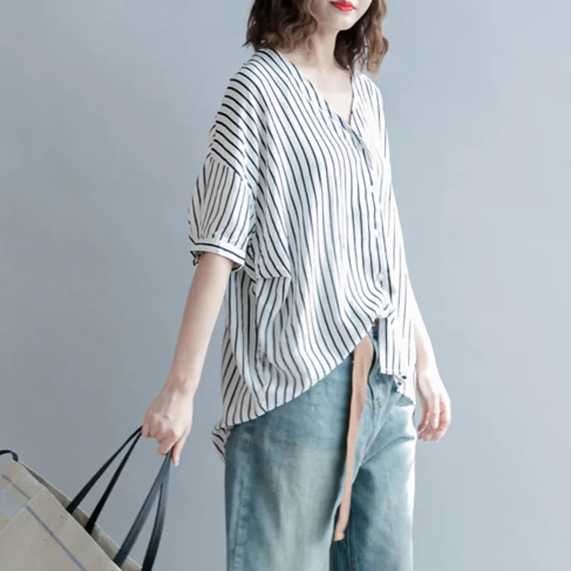 Casual Vertrical Striped Shirt
