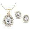 Women'S 18K Yellow Gold Created Diamond Necklace