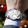 Men Diamond Luxury Stainless Steel Wristwatch